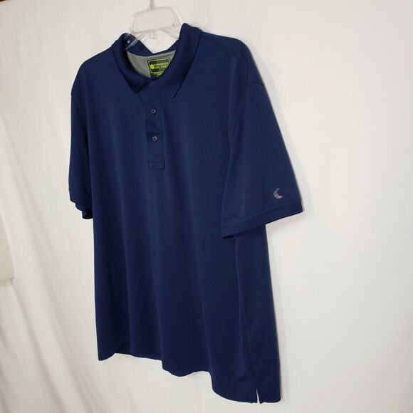 G.H. Bass & Co. Mens Sz XL Polo Shirt Pique Performance Rugby Blue Short Sleeve - Picture 3 of 8